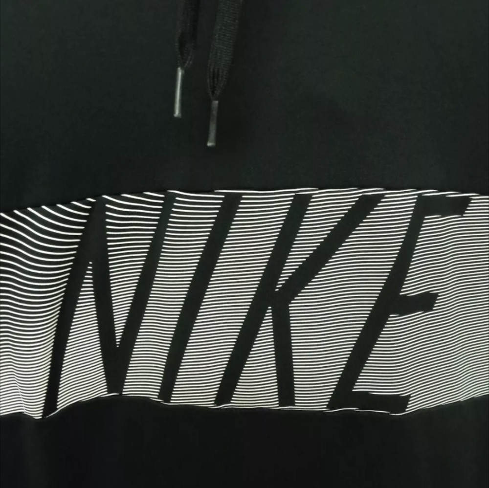 Nike Dri-fit Men's Black White Hooded Sweatshirt Size XL Like New - Picture 2 of 5